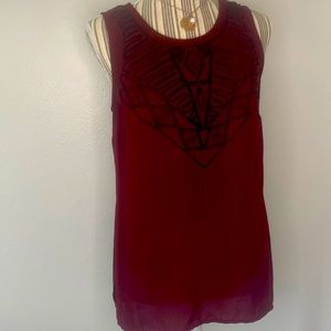 Beaded dark red blouse
